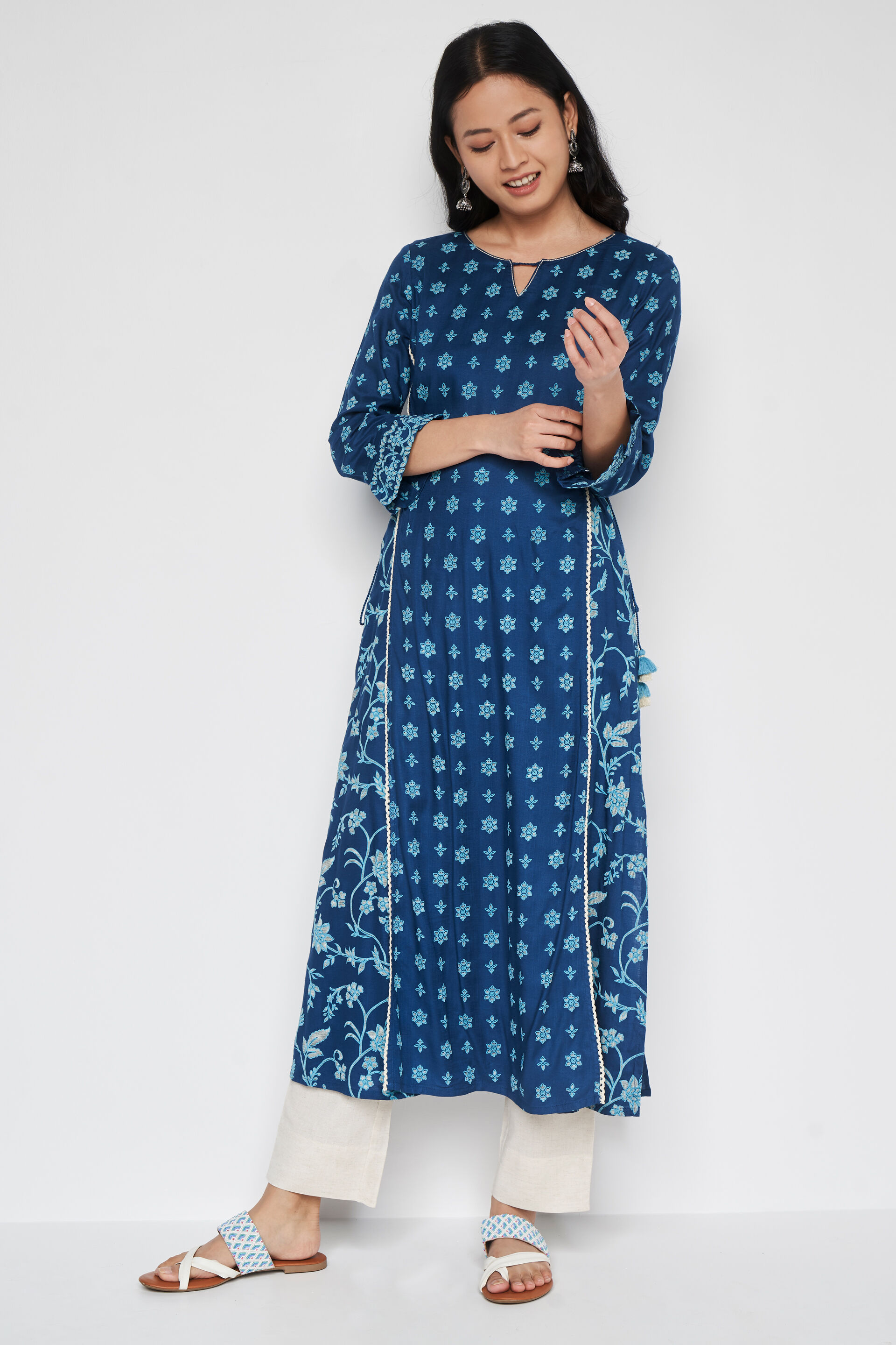 Buy GLOBAL DESI Solid Polyester High Neck Women's Tunic | Shoppers Stop